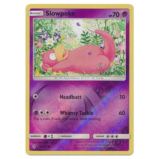 Pokemon - Sun & Moon - Guardians Rising - (Reverse Holo) - Slowpoke - 48/145