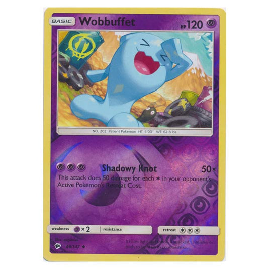 Pokemon - Sun & Moon - Burning Shadows - Wobbuffet (Reverse Holo) - 49/147