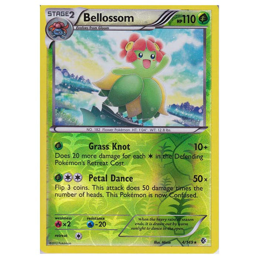 Pokemon - Black & White - Boundaries Crossed (Reverse Holo) - Bellossom 4/149