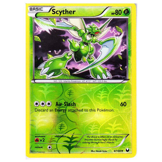 Pokemon - Black & White - Dark Explorers - (Reverse Holo) Scyther - 4/108