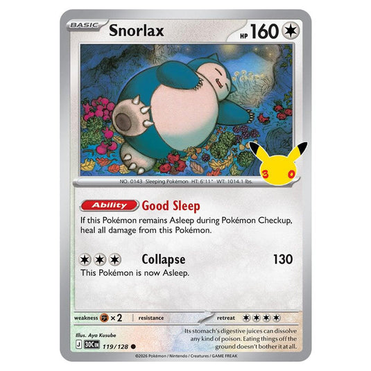 Pokemon - 30th Celebration - Snorlax - 119/128
