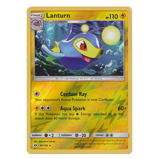 Pokemon - Sun & Moon - Base Set - (Reverse Holo) - Lanturn - 50/149