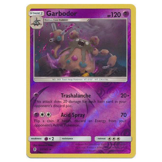 Pokemon - Sun & Moon - Guardians Rising - (Reverse Holo) - Garbodor - 51/145