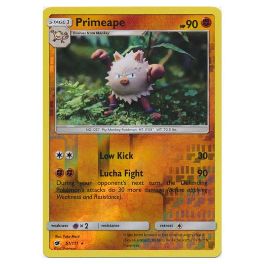 Pokemon - Sun & Moon - Crimson Invasion - (Reverse Holo) - Primeape - 51/111