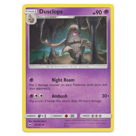 Pokemon - Sun & Moon - Burning Shadows - Dusclops - 52/147