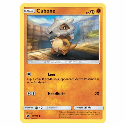 Pokemon - Sun & Moon - Crimson Invasion - Cubone - 52/111