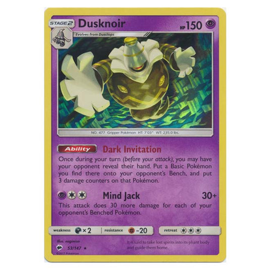 Pokemon - Sun & Moon - Burning Shadows - Dusknoir - 53/147