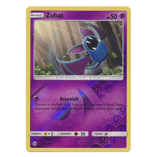 Pokemon - Sun & Moon - Base Set - (Reverse Holo) - Zubat - 54/149