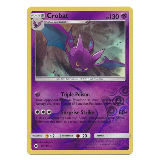 Pokemon - Sun & Moon - Base Set - (Reverse Holo) - Crobat - 56/149