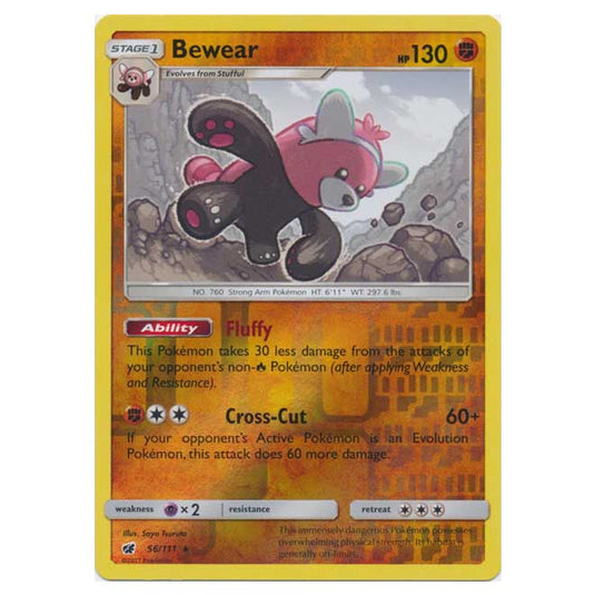 Pokemon - Sun & Moon - Crimson Invasion - (Reverse Holo) - Bewear - 56/111