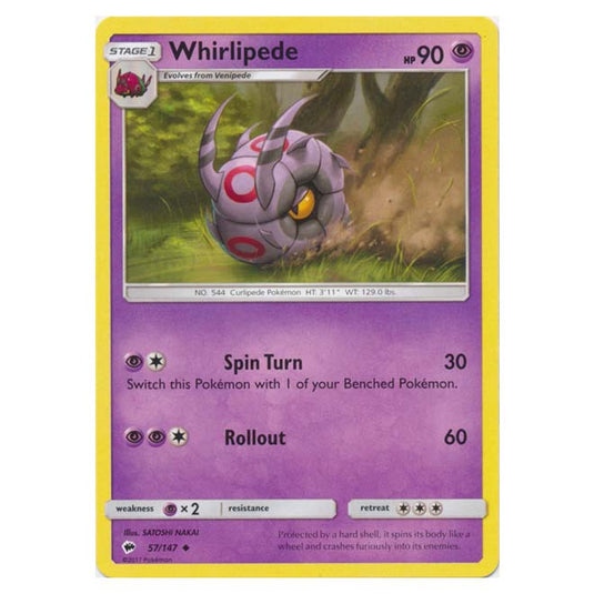 Pokemon - Sun & Moon - Burning Shadows - Whirlipede - 57/147