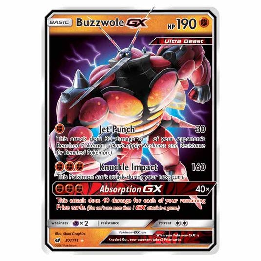 Pokemon - Sun & Moon - Crimson Invasion - Buzzwole-GX - 57/111