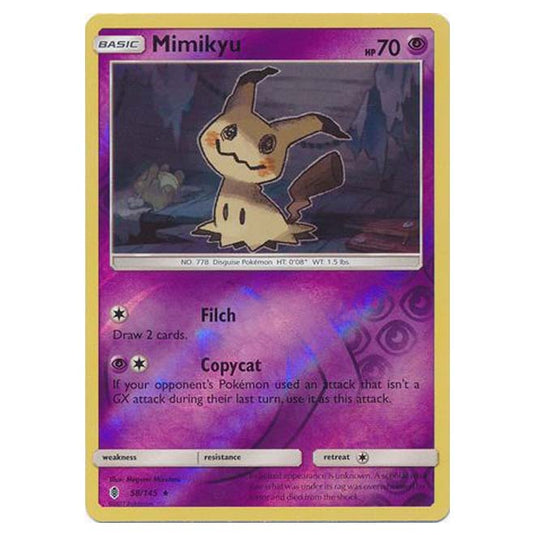 Pokemon - Sun & Moon - Guardians Rising - (Reverse Holo) - Mimikyu - 58/145