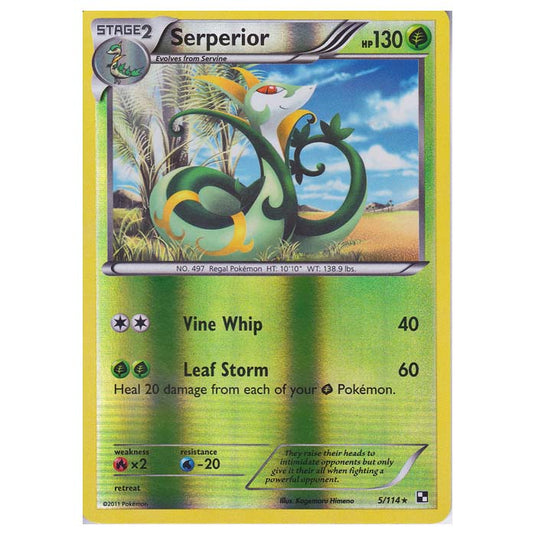 Pokemon - Black & White - (Reverse Holo) Serperior 5/114