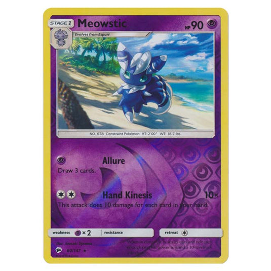 Pokemon - Sun & Moon - Burning Shadows - Meowstic (Reverse Holo) - 60/147