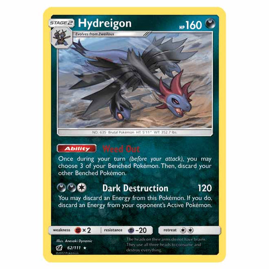 Pokemon - Sun & Moon - Crimson Invasion - Hydreigon - 62/111