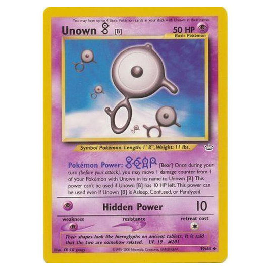 Pokemon - Neo Revelation - Unown B - 39/64/64