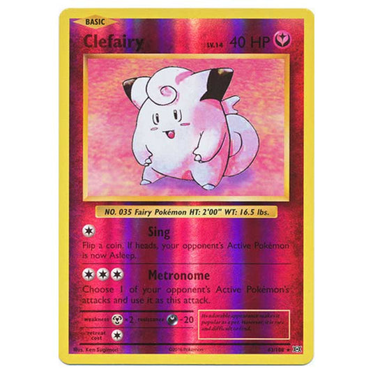 Pokemon - XY Evolutions - (Reverse Holo) - Clefairy - 63/108