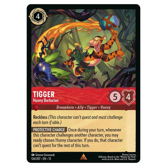Lorcana - Attack of the Vine - Tigger - Hunny Barbarian (Rare) - 126/207