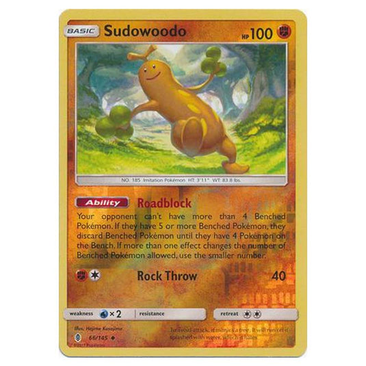 Pokemon - Sun & Moon - Guardians Rising - (Reverse Holo) - Sudowoodo - 66/145