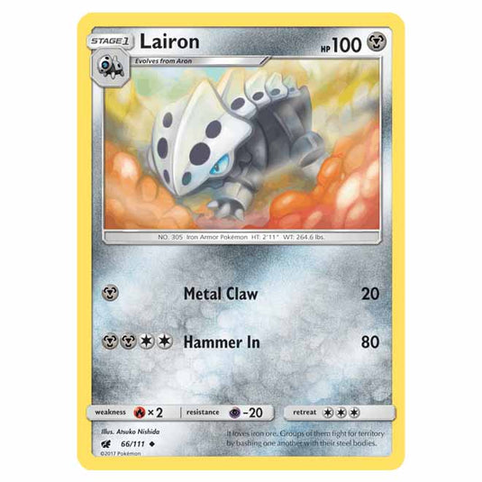 Pokemon - Sun & Moon - Crimson Invasion - Lairon - 66/111