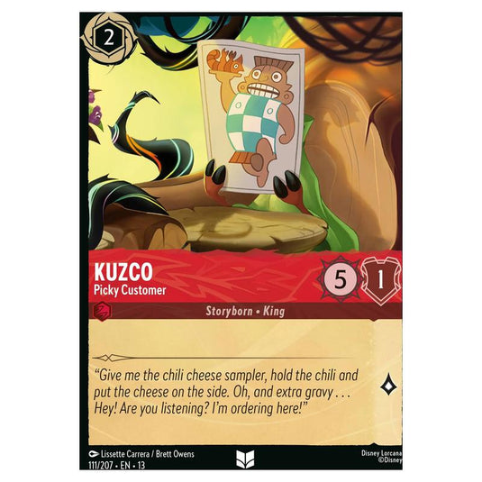 Lorcana - Attack of the Vine! - Kuzco - Picky Customer (Uncommon) - 111/207