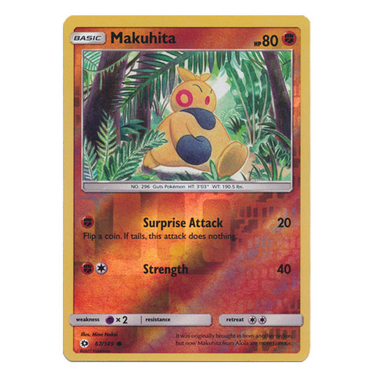 Pokemon - Sun & Moon - Base Set - (Reverse Holo) - Makuhita - 67/149