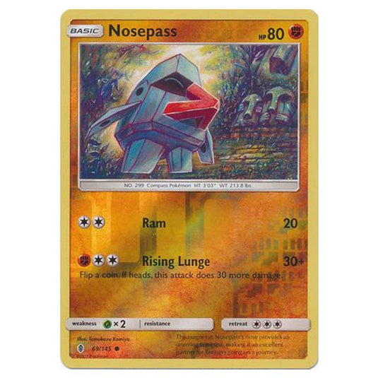 Pokemon - Sun & Moon - Guardians Rising - (Reverse Holo) - Nosepass - 69/145