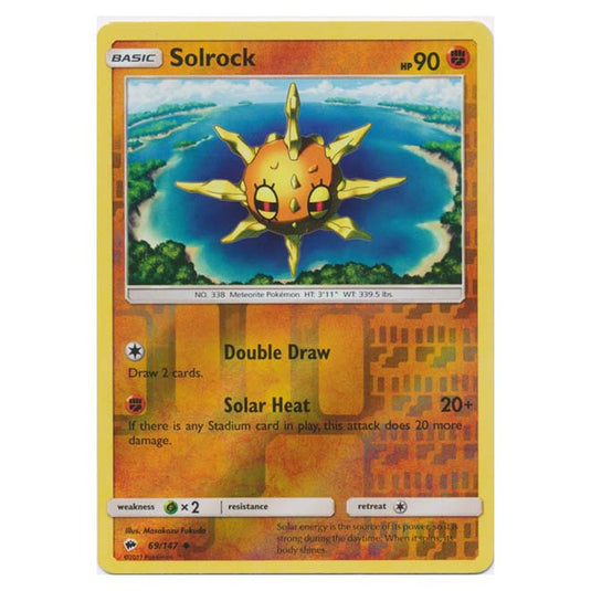 Pokemon - Sun & Moon - Burning Shadows - Solrock (Reverse Holo) - 69/147