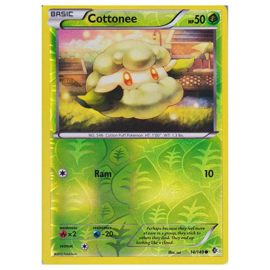 Pokemon - Black & White - Boundaries Crossed (Reverse Holo) - Cottonee 14/149