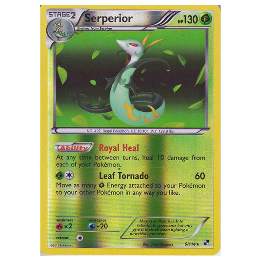 Pokemon - Black & White - (Reverse Holo) Serperior 6/114