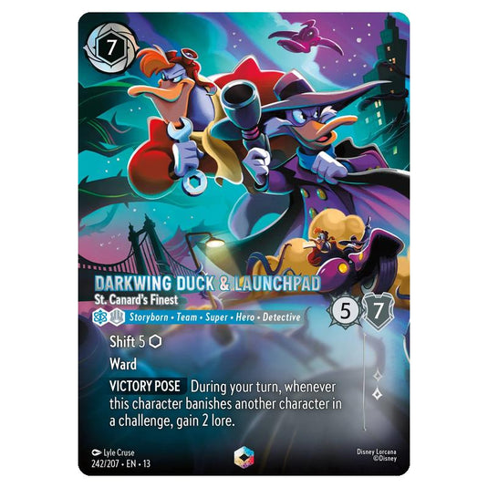 Lorcana - Attack of the Vine - Darkwing Duck & Launchpad - St. Canard's Finest (Enchanted) - 242/207