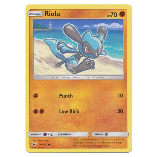 Pokemon - Sun & Moon - Burning Shadows - Riolu - 70/147