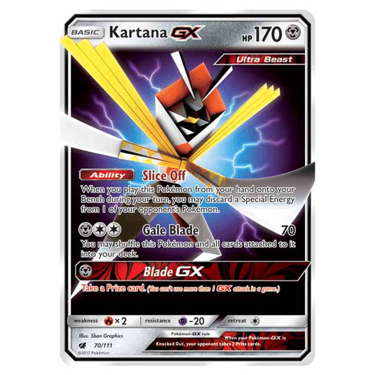 Pokemon - Sun & Moon - Crimson Invasion - Kartana-GX - 70/111