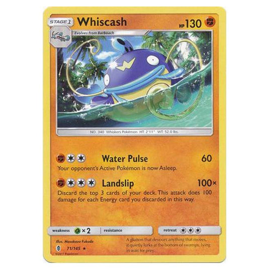 Pokemon - Sun & Moon - Guardians Rising - Whiscash - 71/145