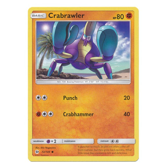 Pokemon - Sun & Moon - Base Set - Crabrawler - 72/149