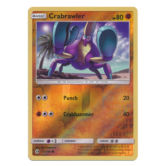 Pokemon - Sun & Moon - Base Set - (Reverse Holo) - Crabrawler - 72/149