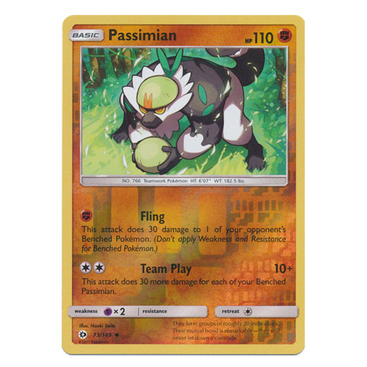 Pokemon - Sun & Moon - Base Set - (Reverse Holo) - Passimian - 73/149