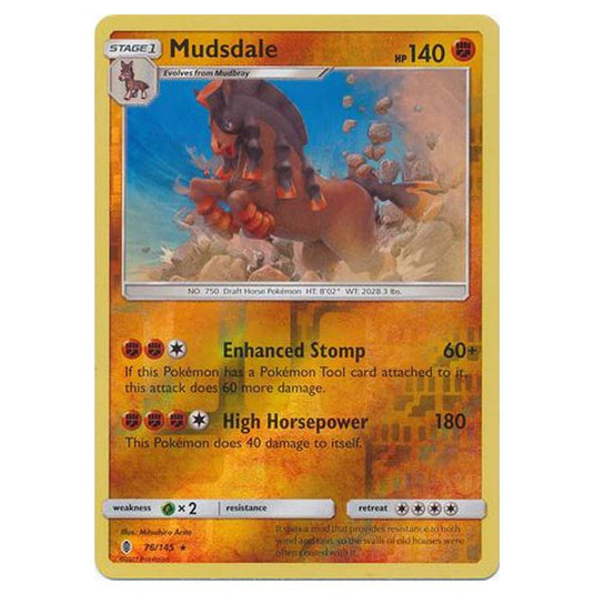 Pokemon - Sun & Moon - Guardians Rising - (Reverse Holo) - Mudsdale - 76/145