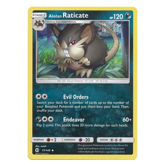 Pokemon - Sun & Moon - Base Set - Alolan Raticate - 77/149