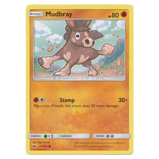 Pokemon - Sun & Moon - Burning Shadows - Mudbray - 77/147