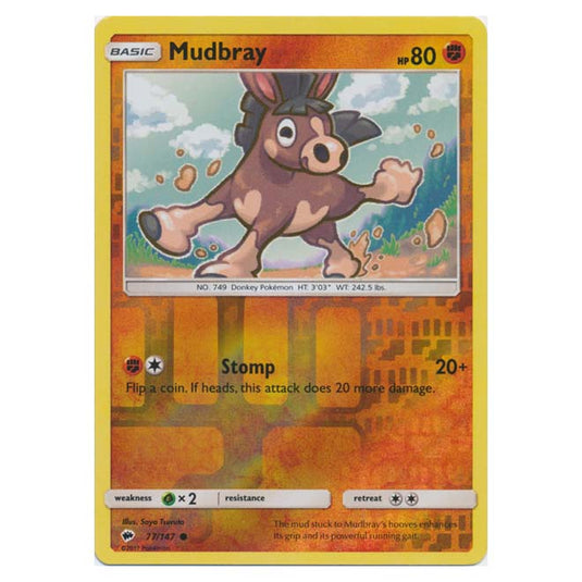 Pokemon - Sun & Moon - Burning Shadows - Mudbray (Reverse Holo) - 77/147