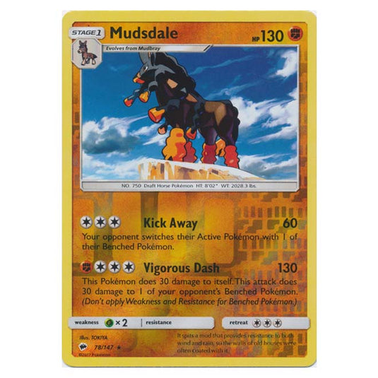 Pokemon - Sun & Moon - Burning Shadows - Mudsdale (Reverse Holo) - 78/147