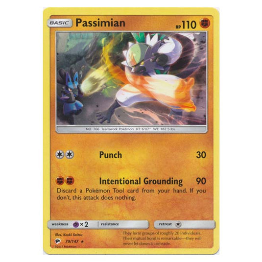 Pokemon - Sun & Moon - Burning Shadows - Passimian - 79/147