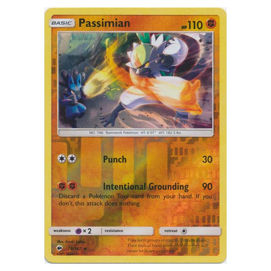 Pokemon - Sun & Moon - Burning Shadows - Passimian (Reverse Holo) - 79/147