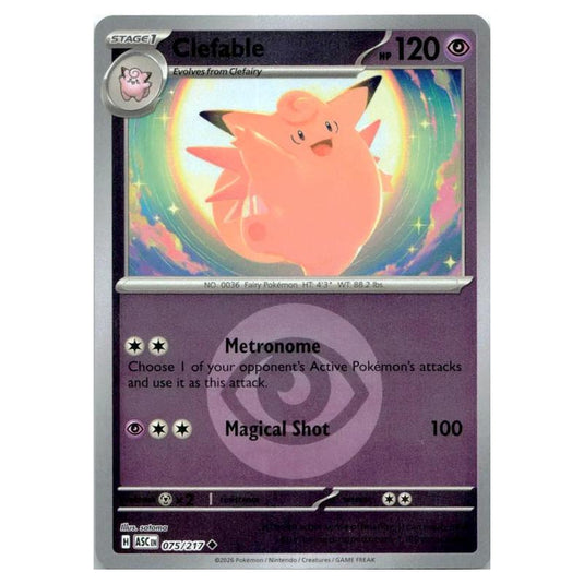 Pokemon - Mega Evolution - Ascended Heroes - Energy Reverse Holo - Clefable - 075/217