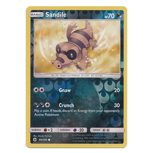 Pokemon - Sun & Moon - Base Set - (Reverse Holo) - Sandile - 83/149