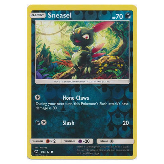 Pokemon - Sun & Moon - Burning Shadows - Sneasel (Reverse Holo) - 85/147