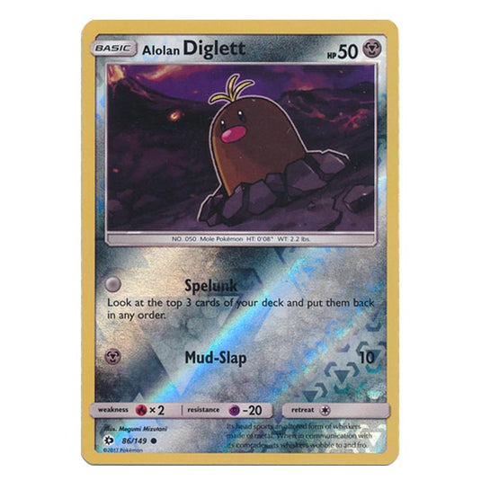 Pokemon - Sun & Moon - Base Set - (Reverse Holo) - Alolan Diglett - 86/149