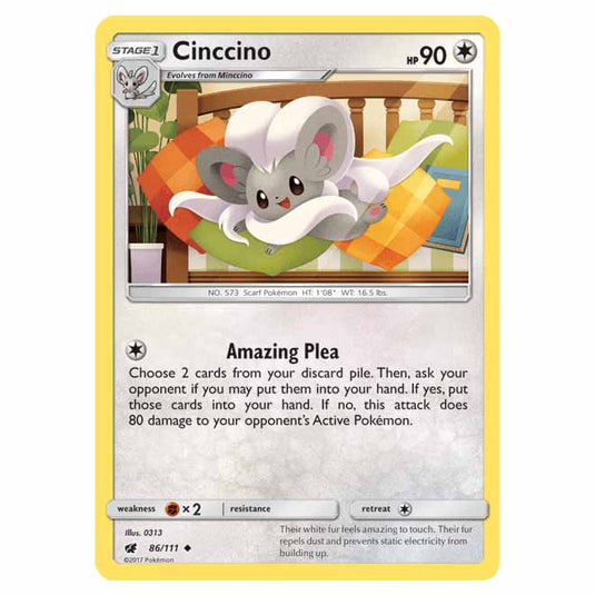 Pokemon - Sun & Moon - Crimson Invasion - Cinccino - 86/111